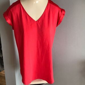Express red/orange silky dropped sleeve top, XS